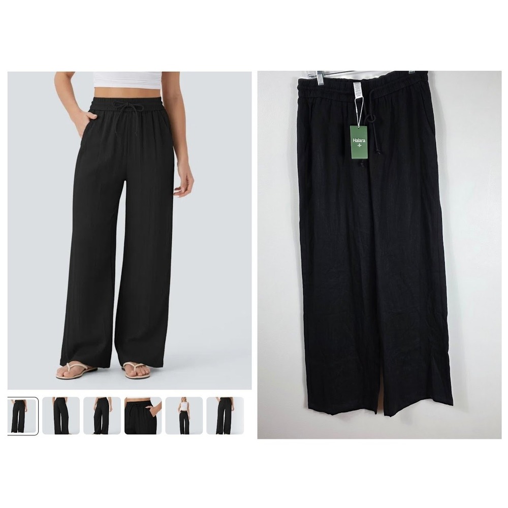 Halara Womens High Waisted Wide Leg‎ Drawstring Resort  Med Tall